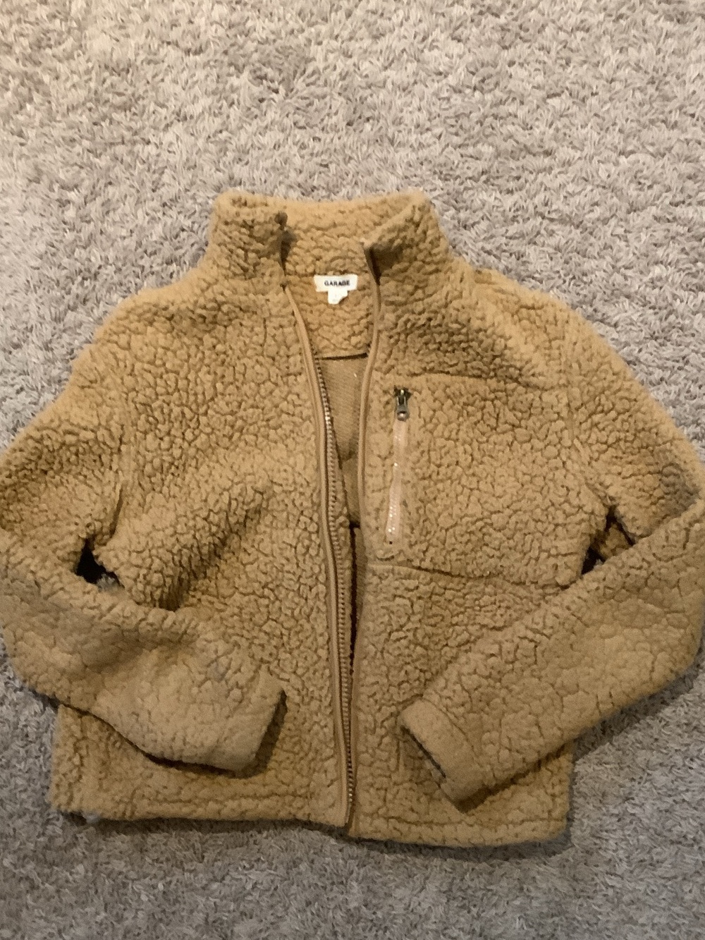 Garage Camel Teddy Sherpa Zip Jacket